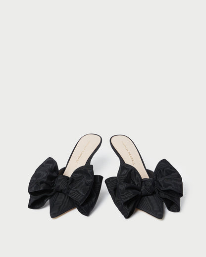 Loeffler Randall New - Margot Black Moiré Bow Mule
