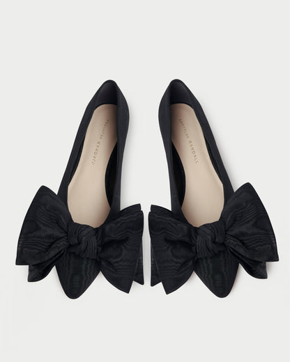Loeffler Randall Popular - Noa Black Moiré Bow Flat