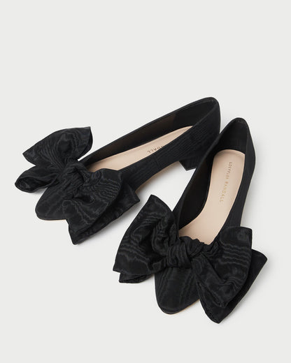 Loeffler Randall Popular - Noa Black Moiré Bow Flat