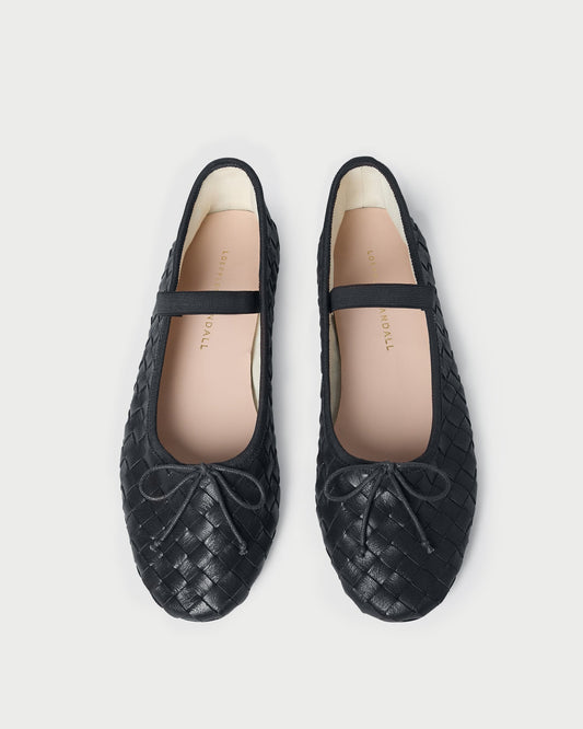 Loeffler Randall Value - Leonie Black Woven Ballet Flat