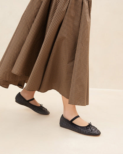Loeffler Randall Value - Leonie Black Woven Ballet Flat