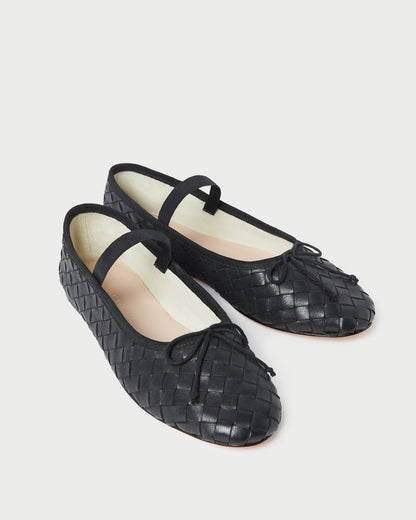 Loeffler Randall Value - Leonie Black Woven Ballet Flat