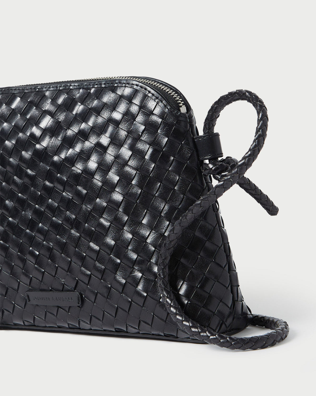 Loeffler Randall Essential - Mallory Black Woven Leather Crossbody