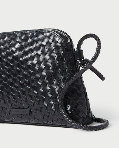 Loeffler Randall Essential - Mallory Black Woven Leather Crossbody