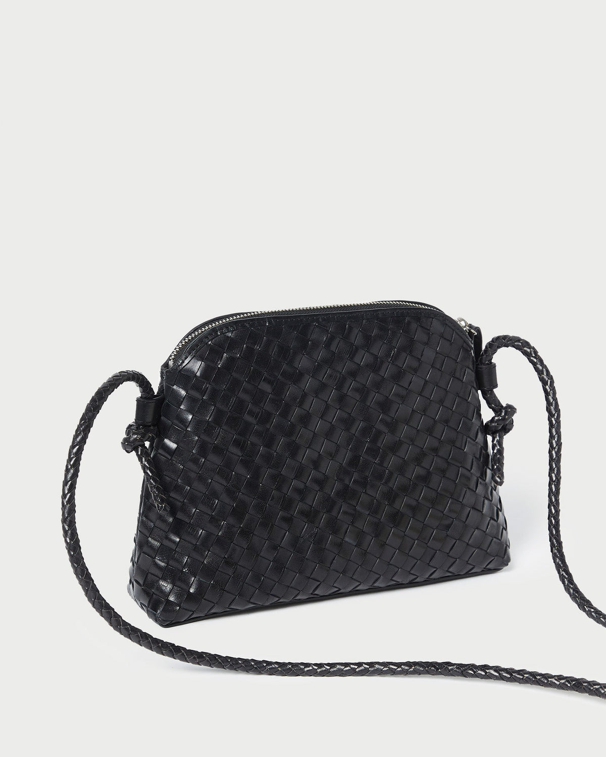 Loeffler Randall Essential - Mallory Black Woven Leather Crossbody