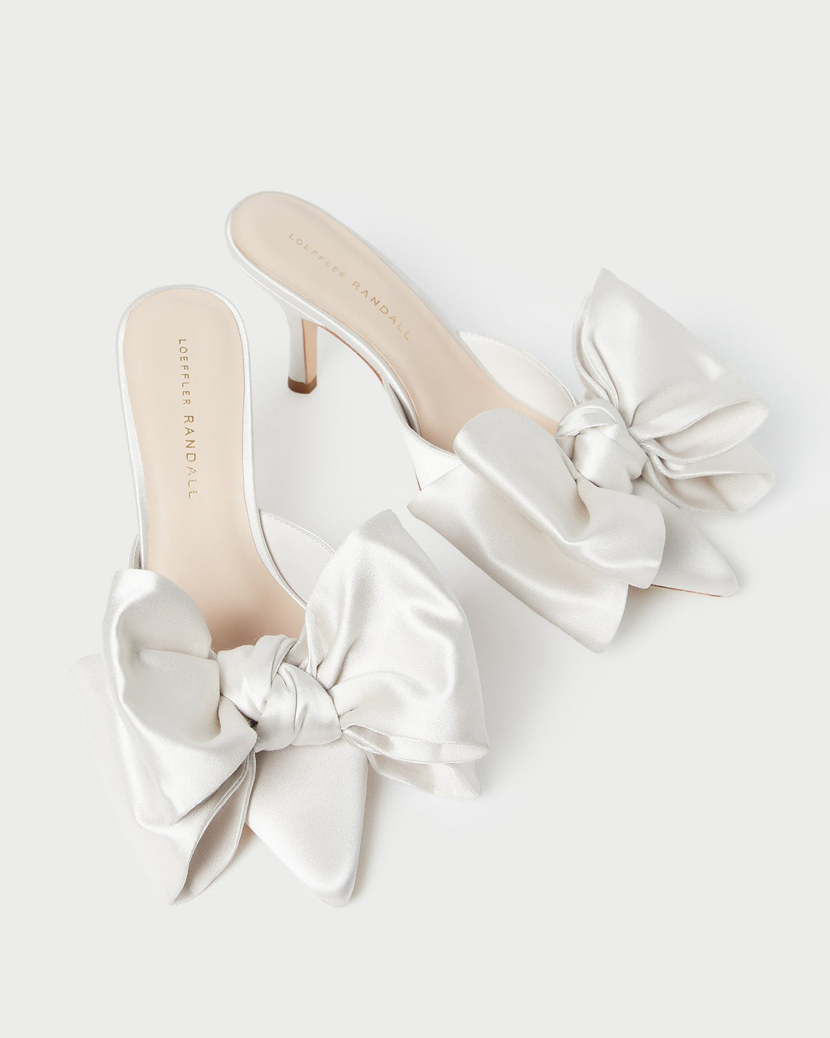 Loeffler Randall Trusted - Margot Cream Satin Bow Mule