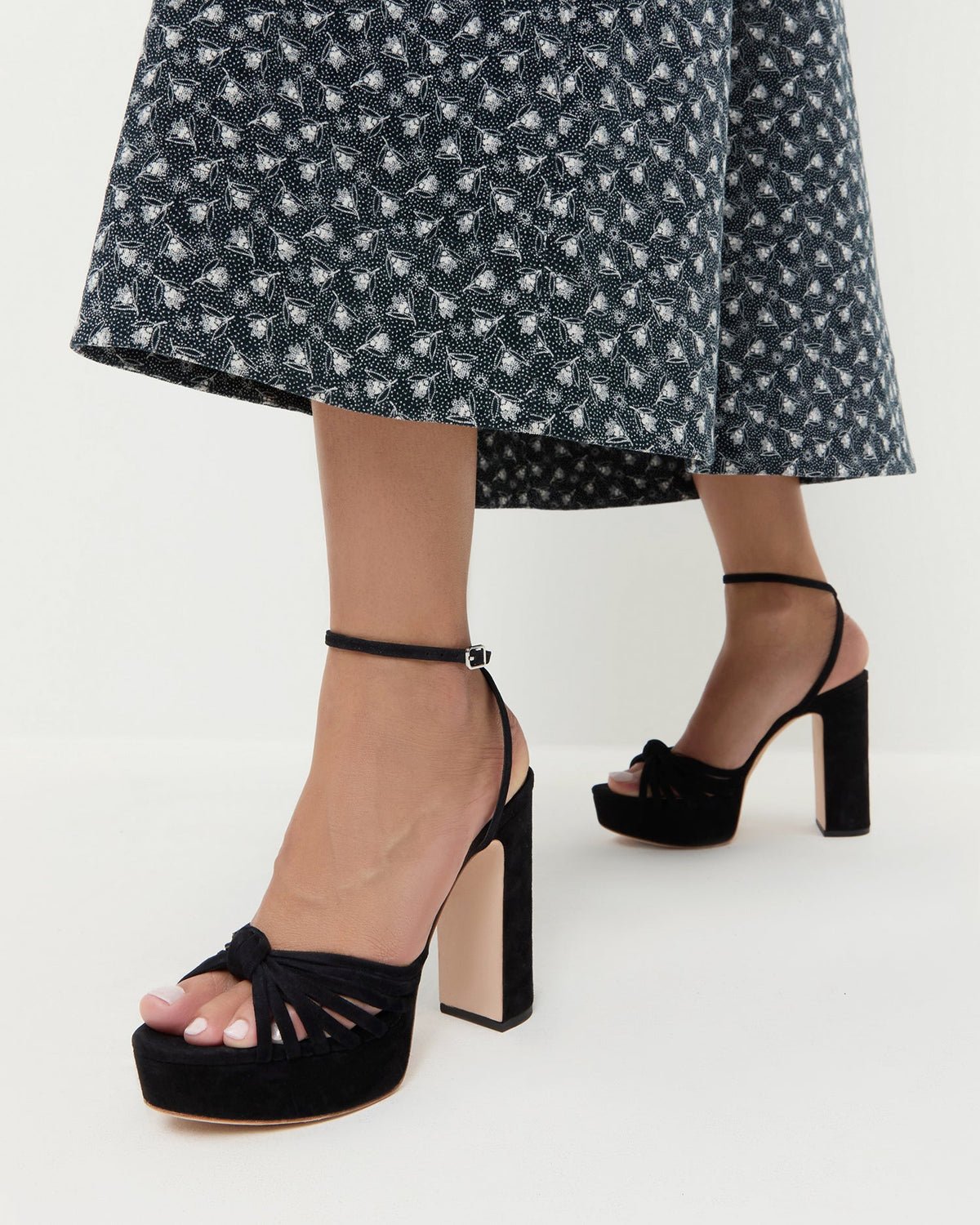 Loeffler Randall Premium - Rivka Black Suede Platform Sandal