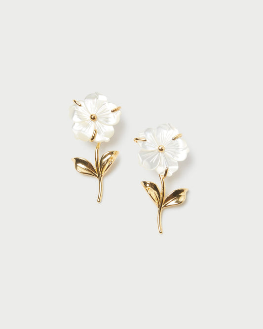 Loeffler Randall New - Mai Gold/Pearl Flower Earrings