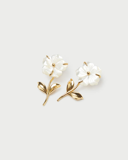 Loeffler Randall New - Mai Gold/Pearl Flower Earrings