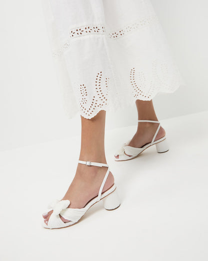 Loeffler Randall Discount - Dahlia White Pleated Bow Heel