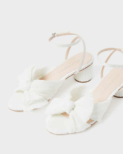 Loeffler Randall Discount - Dahlia White Pleated Bow Heel