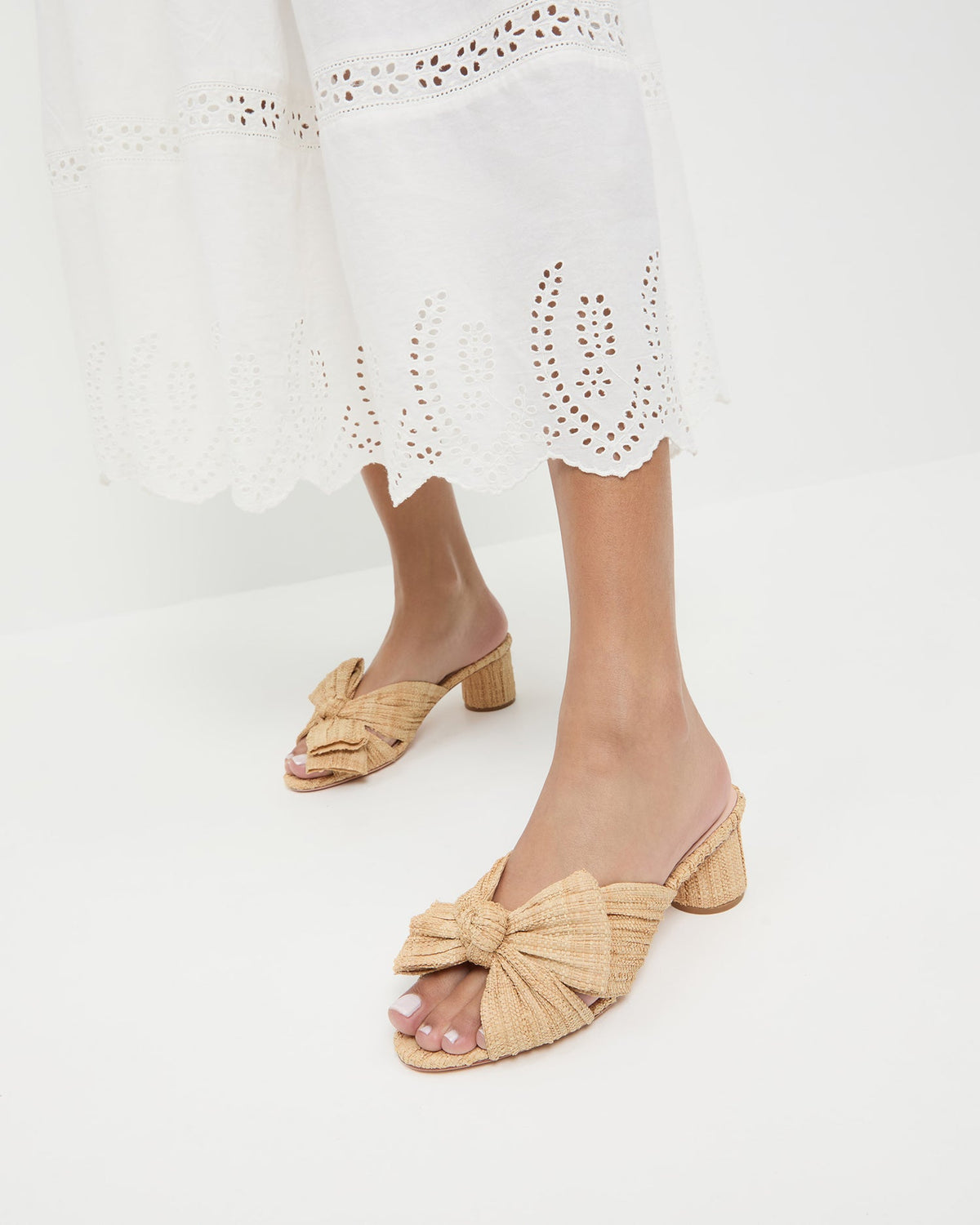 Loeffler Randall Quality - Emilia Natural Pleated Bow Heel