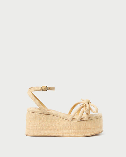 Loeffler Randall Signature - Hudson Natural Raffia Platform Sandal