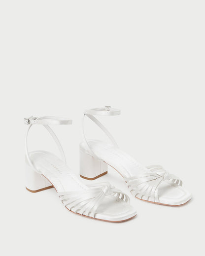 Loeffler Randall Popular - Olivia Cream Knot Mid-Heel Sandal