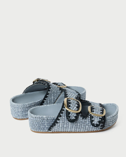 Loeffler Randall Best Price - Theo Blue Two-Band Sandal
