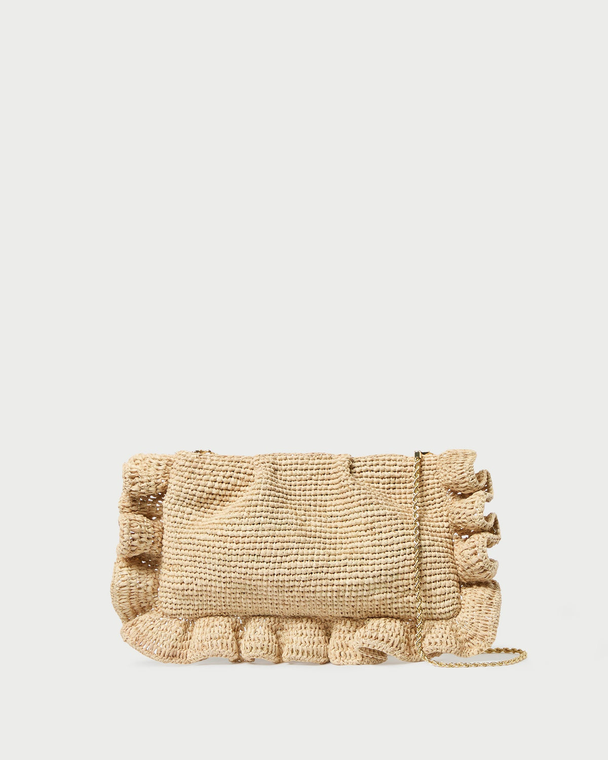 Loeffler Randall New - Mavis Natural Raffia Ruffle Clutch