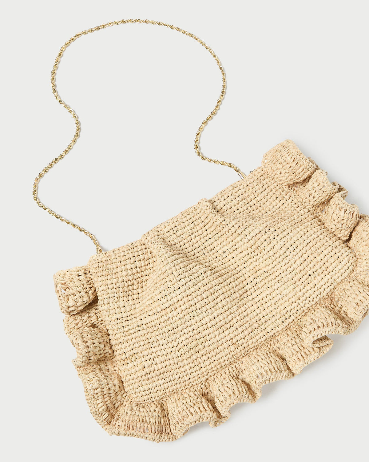 Loeffler Randall New - Mavis Natural Raffia Ruffle Clutch