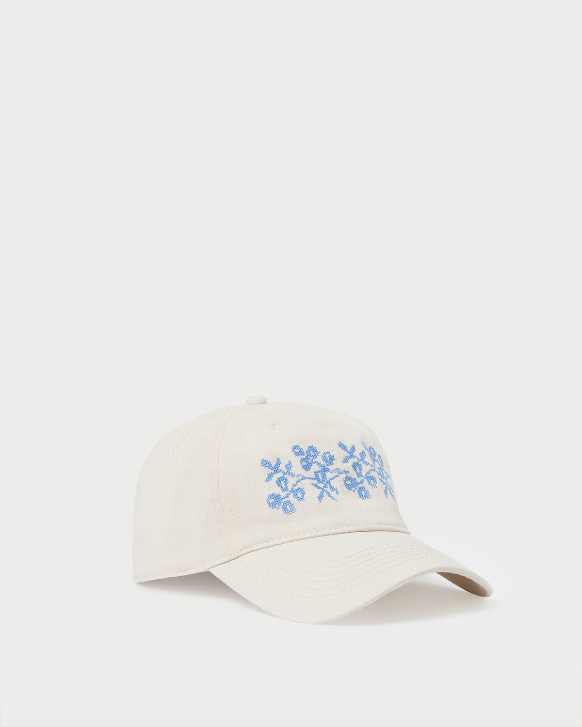 Loeffler Randall Popular - Cairo Natural/Blue Embroidered Cap