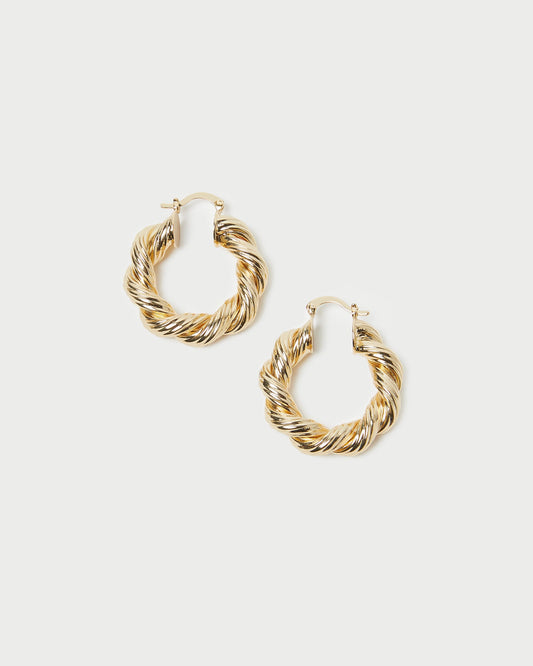 Loeffler Randall Sale - Atticus Gold Twisted Hoop Earrings