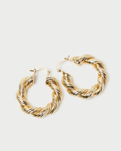 Loeffler Randall Sale - Atticus Gold Twisted Hoop Earrings