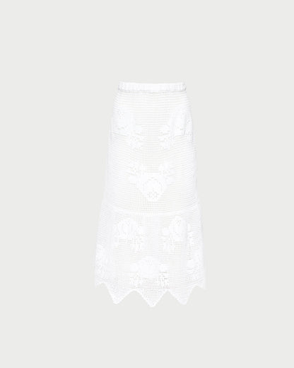 Loeffler Randall Everyday - Sullivan Cream Crochet Skirt