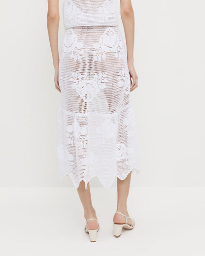 Loeffler Randall Everyday - Sullivan Cream Crochet Skirt