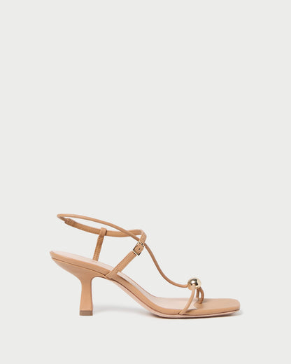 Loeffler Randall Top Pick - Triana Dune Leather Mid-Heel Sandal