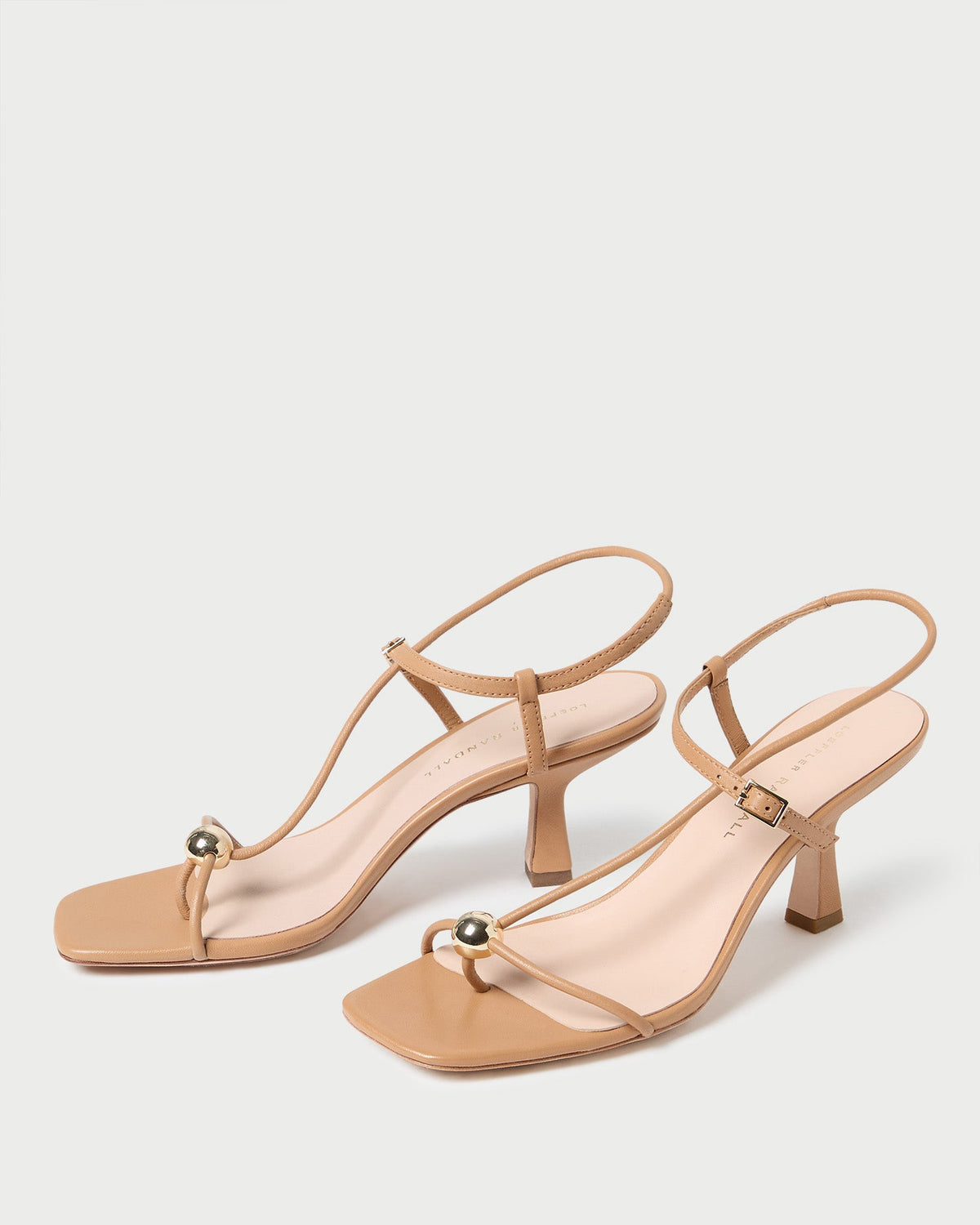 Loeffler Randall Top Pick - Triana Dune Leather Mid-Heel Sandal