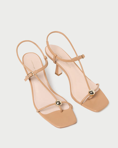 Loeffler Randall Top Pick - Triana Dune Leather Mid-Heel Sandal