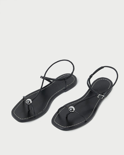 Loeffler Randall Top Pick - Lara Black Leather Sandal