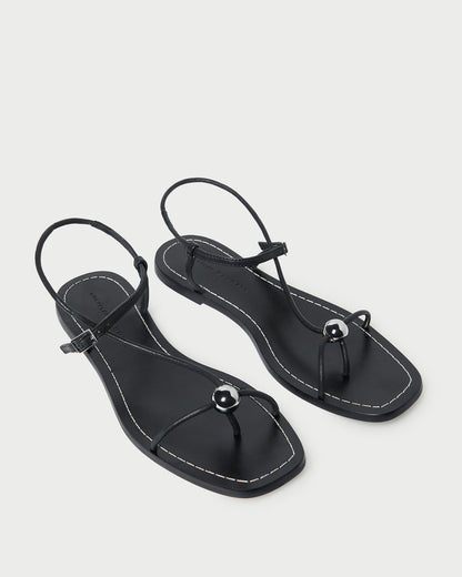 Loeffler Randall Top Pick - Lara Black Leather Sandal
