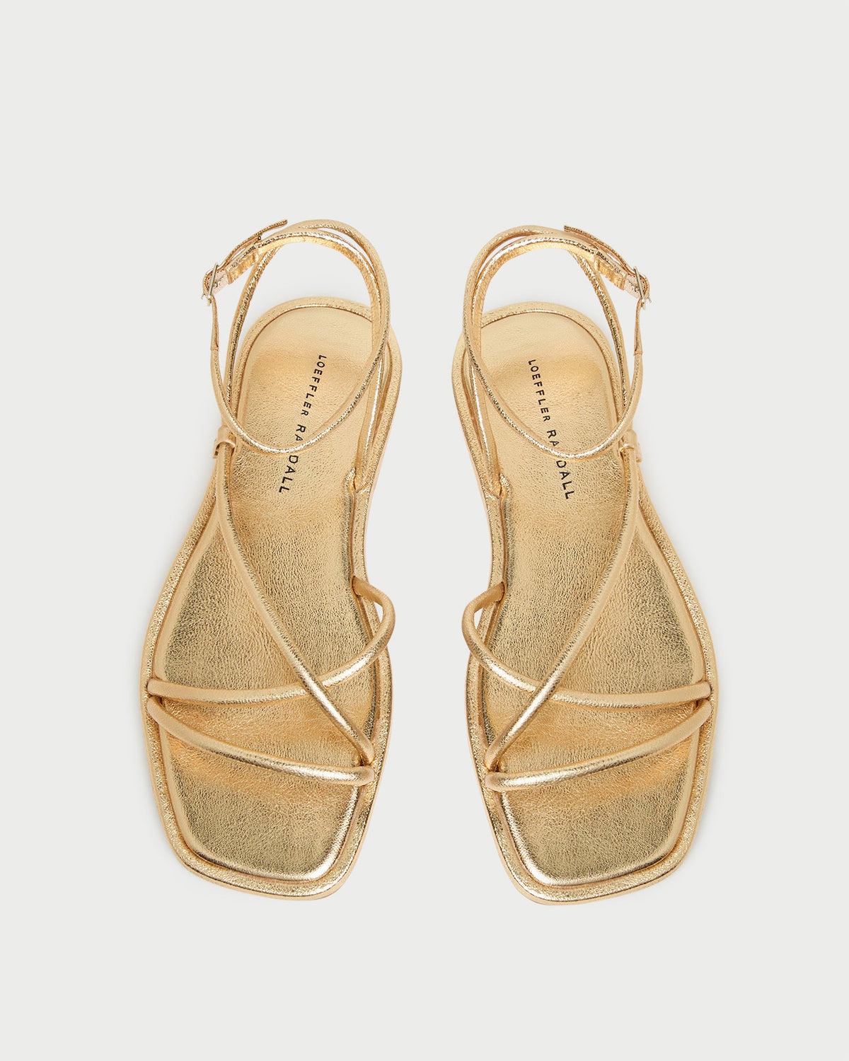 Loeffler Randall Special Offer - Noor Gold Leather Flat Sandal