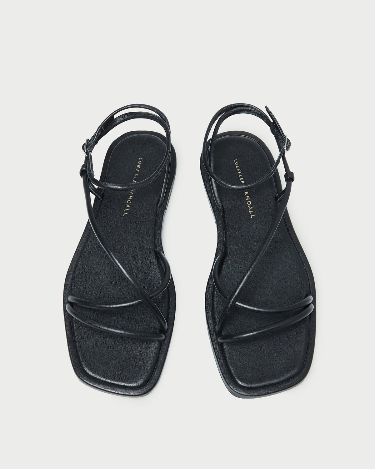 Loeffler Randall Exclusive - Noor Black Leather Flat Sandal
