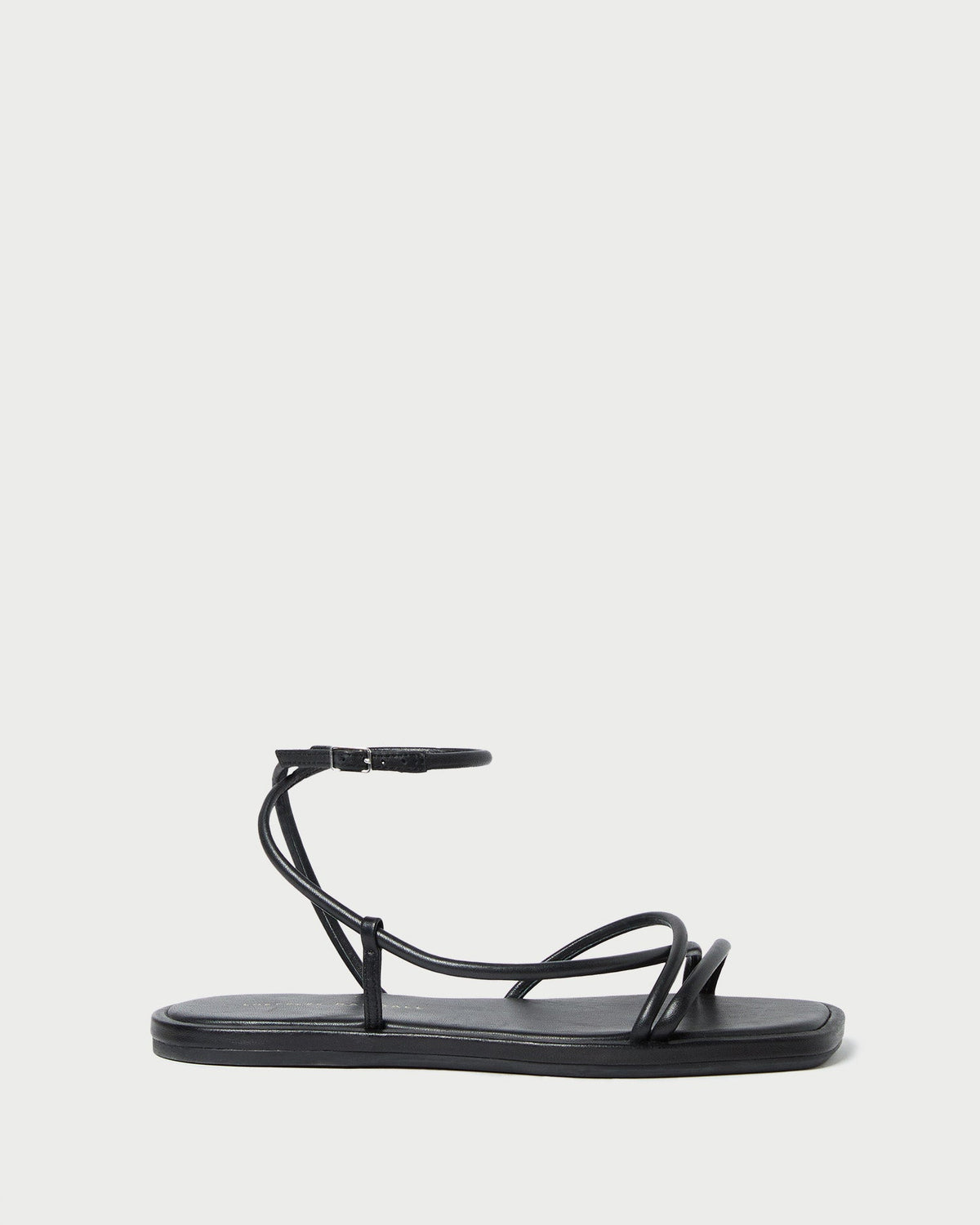 Loeffler Randall Exclusive - Noor Black Leather Flat Sandal