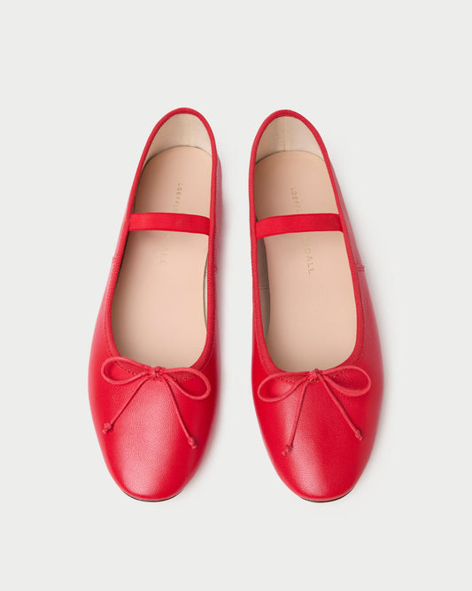 Loeffler Randall Trusted - Leonie Red Leather Ballet Flat