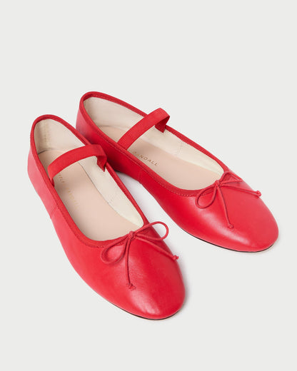 Loeffler Randall Trusted - Leonie Red Leather Ballet Flat