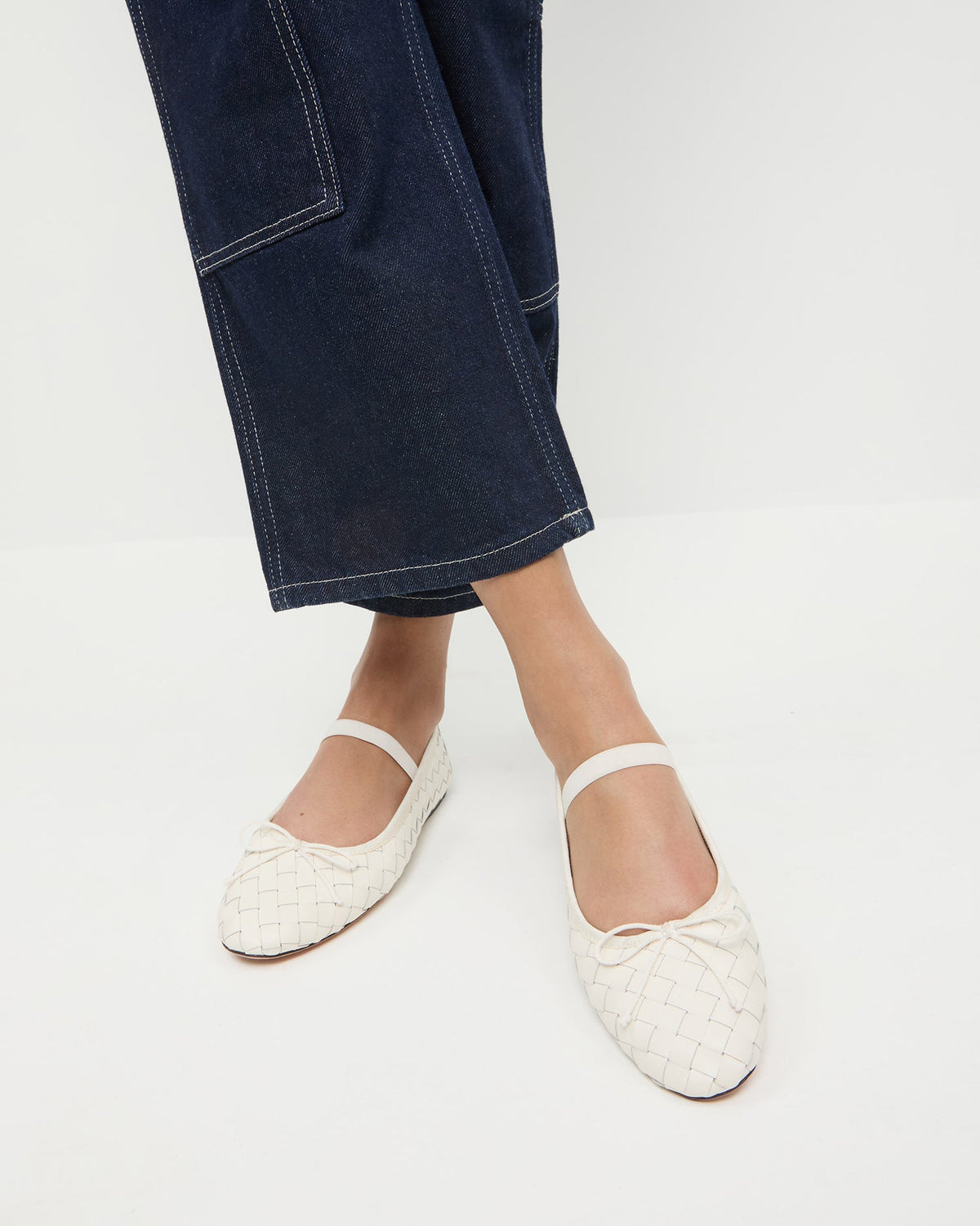 Loeffler Randall Trusted - Leonie Cream Woven Ballet Flat