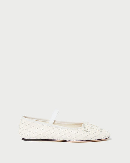 Loeffler Randall Trusted - Leonie Cream Woven Ballet Flat