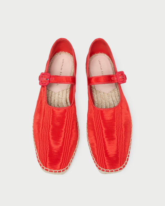 Loeffler Randall Sale - Clover Red Moiré Espadrille