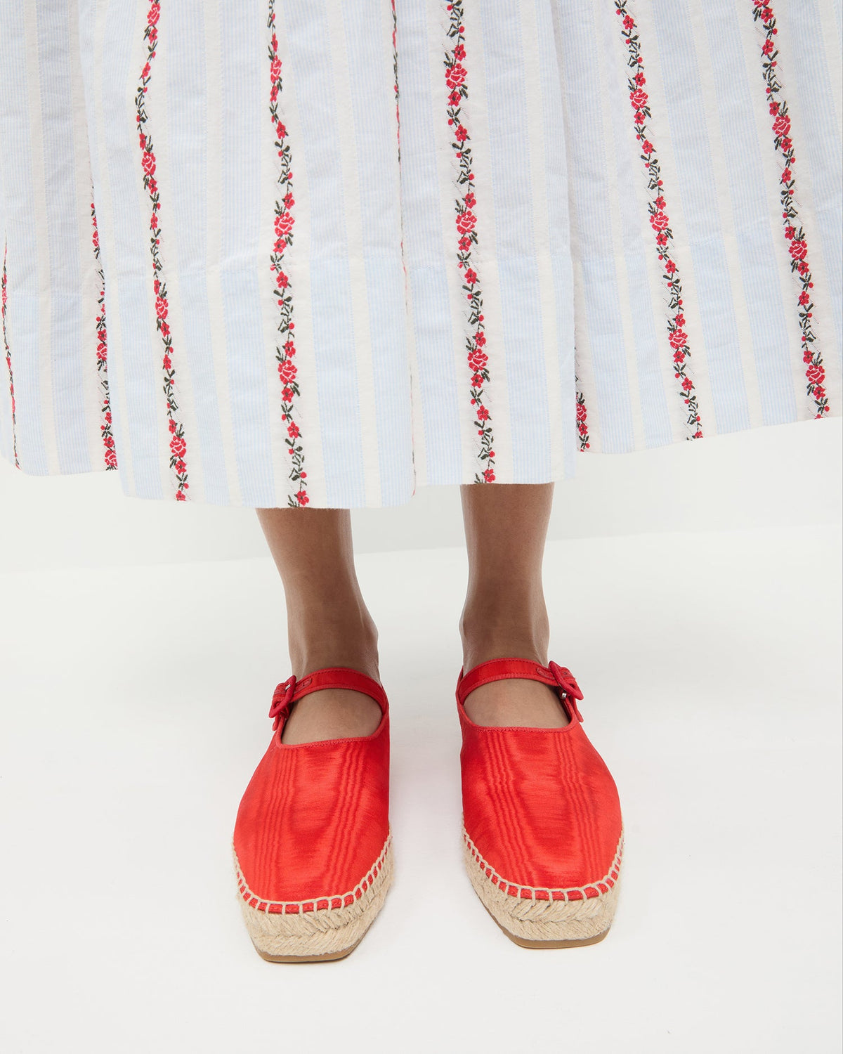 Loeffler Randall Sale - Clover Red Moiré Espadrille