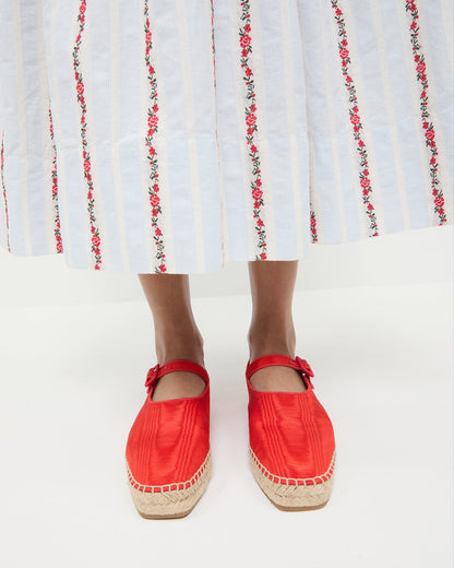 Loeffler Randall Sale - Clover Red Moiré Espadrille