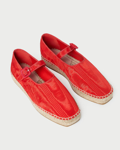 Loeffler Randall Sale - Clover Red Moiré Espadrille