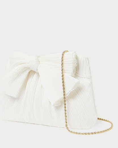 Loeffler Randall Great Value - Rayne White Pleated Bow Clutch