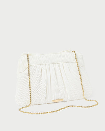 Loeffler Randall Great Value - Rayne White Pleated Bow Clutch
