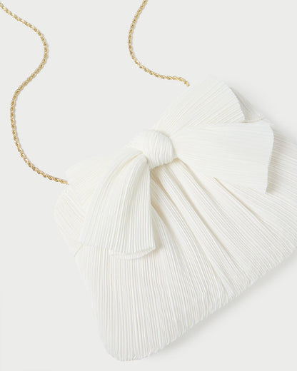 Loeffler Randall Great Value - Rayne White Pleated Bow Clutch