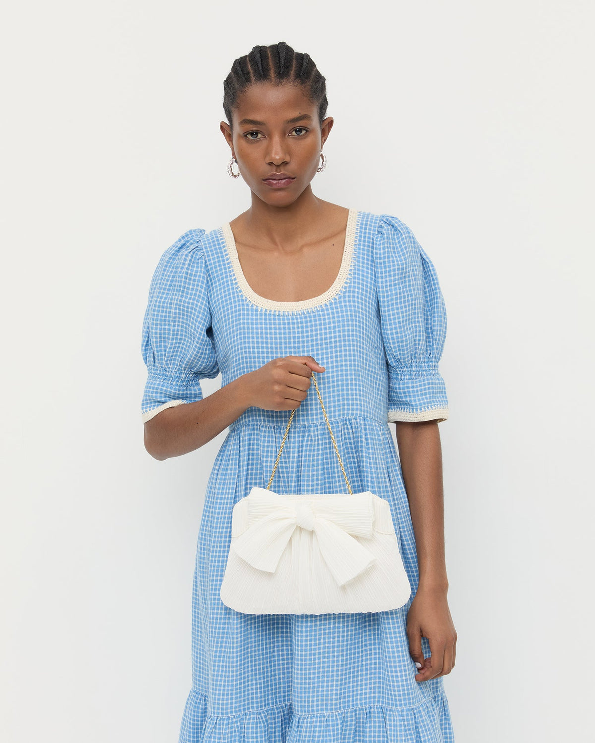 Loeffler Randall Great Value - Rayne White Pleated Bow Clutch