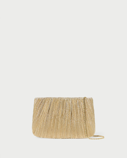 Loeffler Randall Great Value - Brit Gold Lamé Pleated Clutch