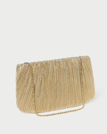 Loeffler Randall Great Value - Brit Gold Lamé Pleated Clutch