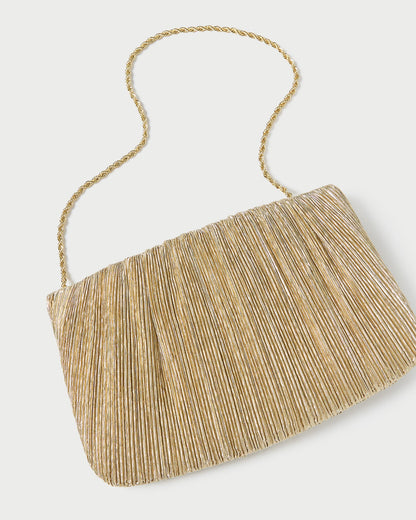 Loeffler Randall Great Value - Brit Gold Lamé Pleated Clutch
