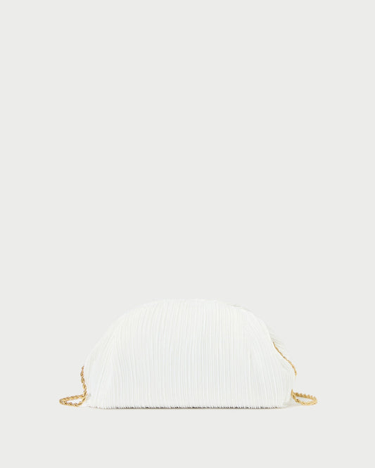 Loeffler Randall Trending - Bailey White Pleated Dome Clutch